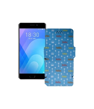 Чохол-книжка з екошкіри для телефону Meizu M6 Note Фешн блакитний