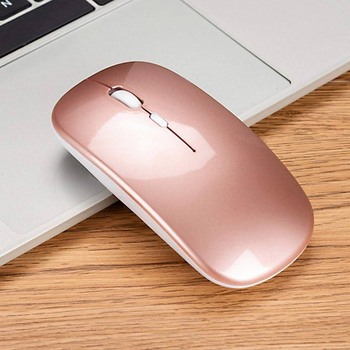 Беспроводная RGB мышь PANTXIKE с Bluetooth 5.0, 1600 DPI и встроенным аккумулятором (розовое золото)