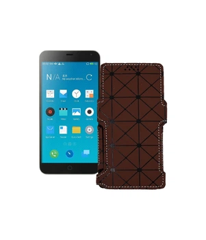 Чохол-книжка з екошкіри для телефону Meizu M1 Note Коричневий ромб