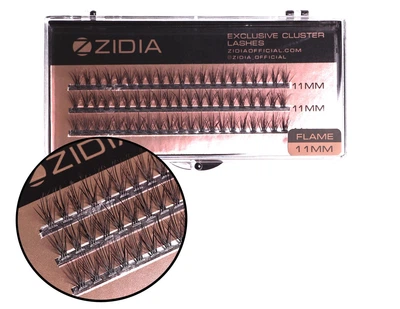 Вії накладні пучкові Полумя Zidia Cluster Lashes Flame Series C 0.10 (3 лєнти, розмір 11 мм)