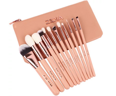 Набор кистей для макияжа Zidia Make Brush Set Everyday в косметичке 12 шт.