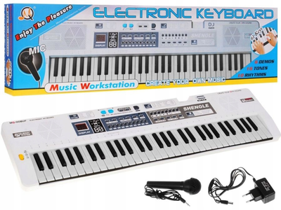 Keyboard Ramiz z mikrofonem nagrywaniem i głośnikami stereo Biały (5903864900019)