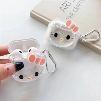 Чехол прозрачный Hello Kitty для наушников AirPods Pro 2