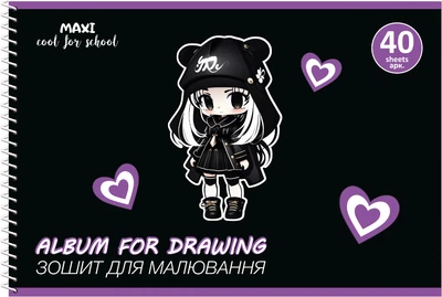 Альбом для рисования Maxi А4 на спирали 100г/м2 40 листов (MX60923)