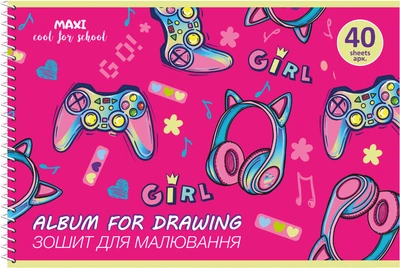 Альбом для малювання Maxi А4 на спіралі 100г/м2 40 аркушів (MX60924)