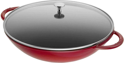 Patelnia Wok Staub czerwona z pokrywka 37 cm (3272343139069)