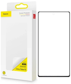 Захисна плівка Samsung N970 Galaxy Note 10 з чорною рамкою на весь дисплей 0.15mm, Full-screen Curved Anti-Explosion Soft Screen Protector, Baseus (SGSANOTE10-KR01) комплект 2шт.