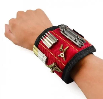 Магнитный браслет на руку для ремонтных и строительных работ мелких гвоздей и шурупов Magnetic Wristbad