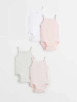 Боді (4шт) H&M 80см рожевий, сірий, білий 30110880194