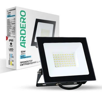 Світлодіодний прожектор Ardero LL-1050ARD 50Вт 6500K чорний (7840)