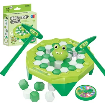 Детский игровой набор - головоломка FROG TRAP GAME интерактивная / настольная игра для детей "Не урони жабку", зеленый (96531946)