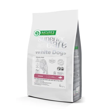 Сухой беззерновой корм для юниоров всех размеров с белой рыбой Nature's Protection Superior Care White Dogs Grain Free White Fish Junior All Sizes, 4 кг (NPSC47596)