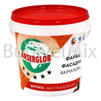 Фарба фасадна Anserglob акрилова 1,4 кг біла матова