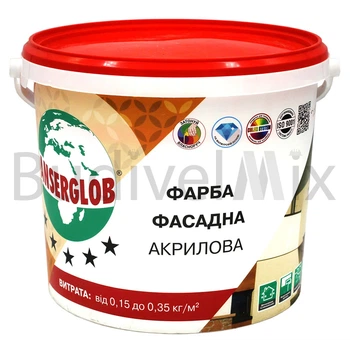 Фарба фасадна Anserglob акрилова 7 кг біла матова
