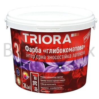 Фарба інтер'єрна TRIORA TR-32 extra matt латексна 3 л біла глибокоматова