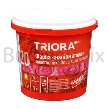 Фарба інтер'єрна TRIORA TR-320 латексна 1 л біла напівматова
