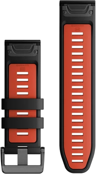 Pasek Garmin QuickFit Silicone Band 26mm Black/Flame Red (010-13281-06)