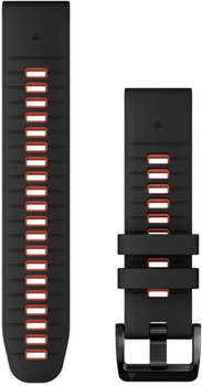 Ремінець Garmin QuickFit Silicone Band 22mm Black/Flame Red (010-13280-06)