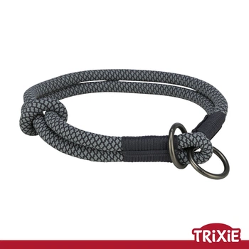 Нашийник-зашморг Trixie 1984301 "Soft Rope",XS-S: 30см/10мм, чорний/сірий (TX-1984301) 4053032663718