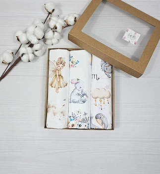 Набор для новородженных: 3 непромокаемых пеленки a.l.babybox Зодиак Белый