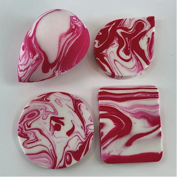 Набор спонжей косметических для макияжа Soft Moments Marble розово-белый 4 шт
