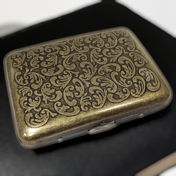 Портсигар металлический GVIPAI Paisley Brass на 18 сигарет в подарочной упаковке