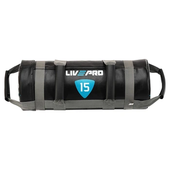 Мешок утяжелитель 15 кг для кроссфита 57х22 см Power Bag LiveUp LP8120-15 черный-серый