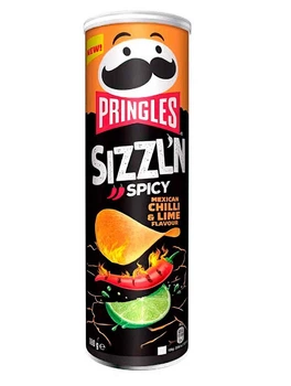 Чіпси Pringles Flame Spicy Mexican Chilli Lime мексиканські чилі та лайм 160г