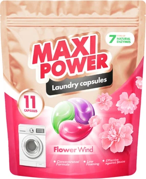 Капсули для прання Maxi Power Flower Wind 11 шт (4823098414988)