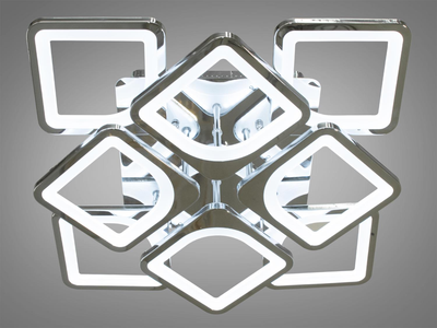 Светодиодная люстра мощностью THE LIGHT 115Вт, хром люстра плоская