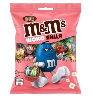 Шоколад M&M's Шоко яйця молочний з додаванням драже 70 г. (5000159569743)