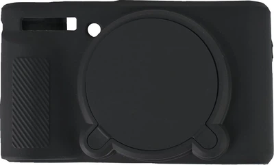 Защитный силиконовый чехол с крышкой для фотоаппаратов CANON Powershot SX740 - черный