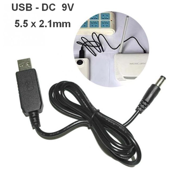 Кабель перетворювач конвертер USB - DC 9V 5.5 x 2.1mm