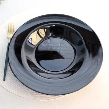 Чёрное глубокое блюдо для пасты Luminarc Friend Time Black 285 мм (M0064)