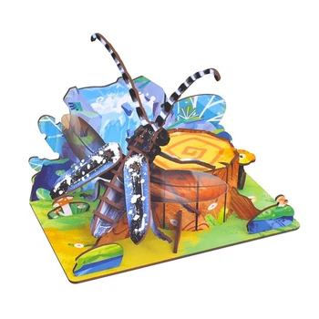 Деревянный пазл 3D "Batocera Horsfieldi" Bambi 68037W 58 деталей