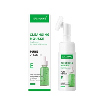 Пенка для умывания с витамином Е с насадкой-щеткой SERSAN LOVE Cleansing Mousse Pure Vitamin Е