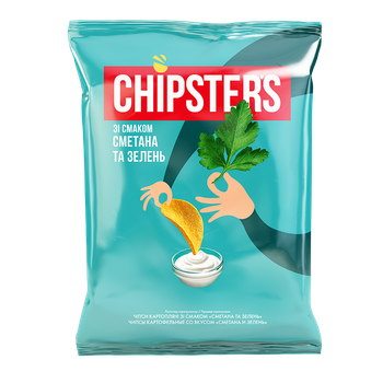 Чипсы натуральные Chipster's сметана зелень 25г (4820182740022)