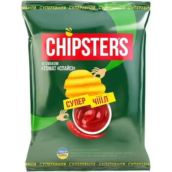 Чипсы волнистые со вкусом Томат спайси Chipster's 110 г (4820182746420)