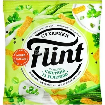 Сухарики пшенично-житні зі смаком Сметана із зеленню 150г Flint (4820182744075)