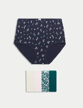 Набір бавовняних трусиків Marks&Spencer модель Full briefs 16(44) 5 шт petrol green 0090