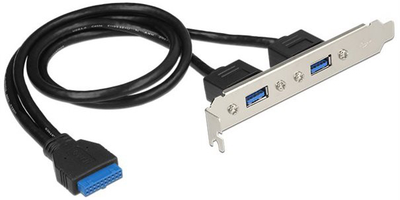 Adapter Delock 1 x USB 3.0 19-pin - 2 x USB 3.0 Type-A Black (84836)