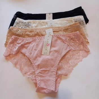 Женские трусики бразилиана 2XL однотонные 0910 - 4 шт.