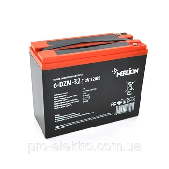 Тягова акумуляторна батарея AGM MERLION 6-DZM-32, 12V 32Ah M5 (222*93*174), Q3