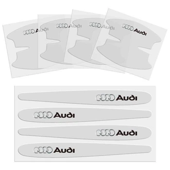 Защита на ручки дверей p/h прозрачная 4шт Audi (ТЮН132)