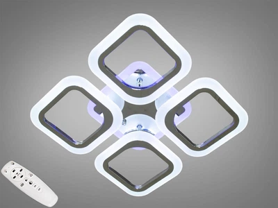 Пристилочная LED люстра с димером и цветной подсветкой, хром, THE LIGHT 50W