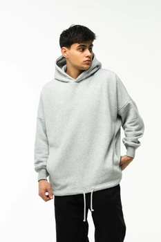 Худі чоловіче оверсайз v.3 Grey XL-XXL Сіре