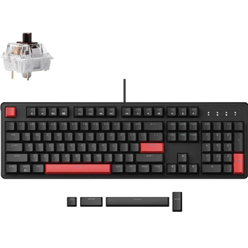 Геймерська механічна клавіатура Lemokey X3 87Key, Keychron Brown, USB-A, QMK/VIA, Hot-Swap, EN/UKR, RGB, чорний (X3-H3-UA)