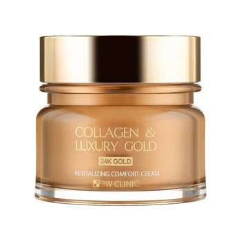 Крем для обличчя із золотом 24К антивіковий 3W Clinic Collagen & Luxury Gold Revitalizing Comfort 24k Gold Cream