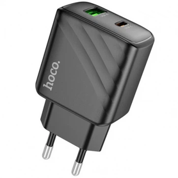 Мережевий зарядний пристрій Hoco CS23A 1USB/18W/QC3.0 + 1Type-C/30W/PD Чорний