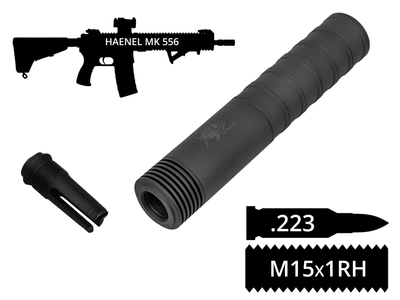 Глушитель разборной 2в1 с пламегасителем AFTactical S44F24 .223 М15х1RH HAENEL MK 556